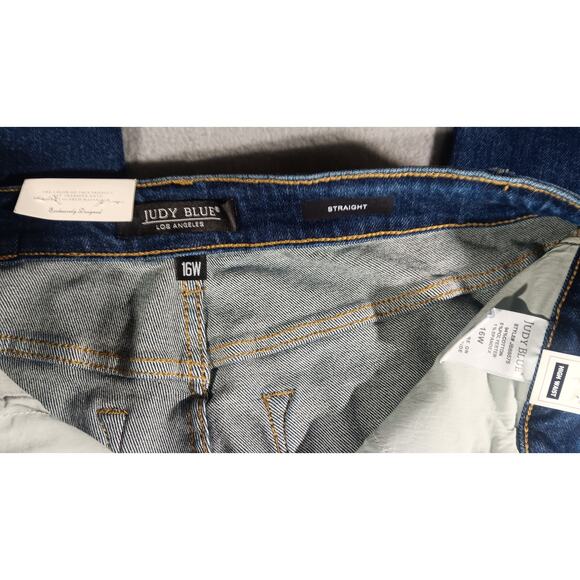 NWT Judy Blue 16W High Waist Straight Jeans Dark Blue Denim Stretch JB88575 - Picture 5 of 7
